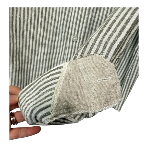 Tommy Bahama Yacht Me Knot Linen Blend Tea Leaf Olive White Button Down  SZ XS - Picture 4 of 13